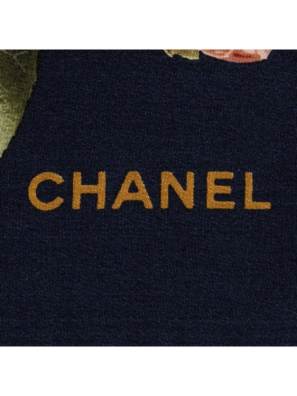 Chanel Scarf Navy Pink White Silk - Picture 4 of 5